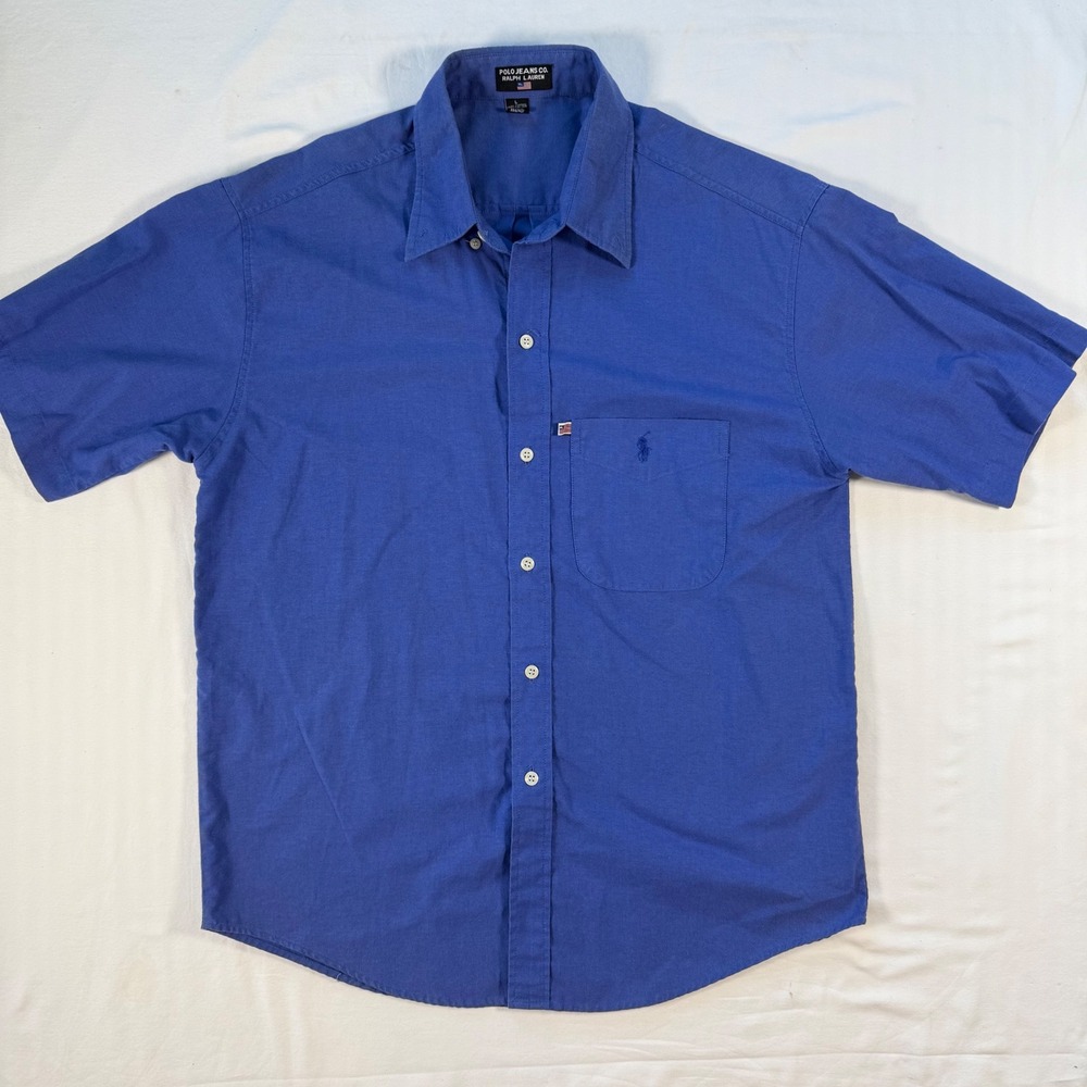 Polo by Ralph Lauren Short Sleeve Button-Down Shirt in Royal Blue